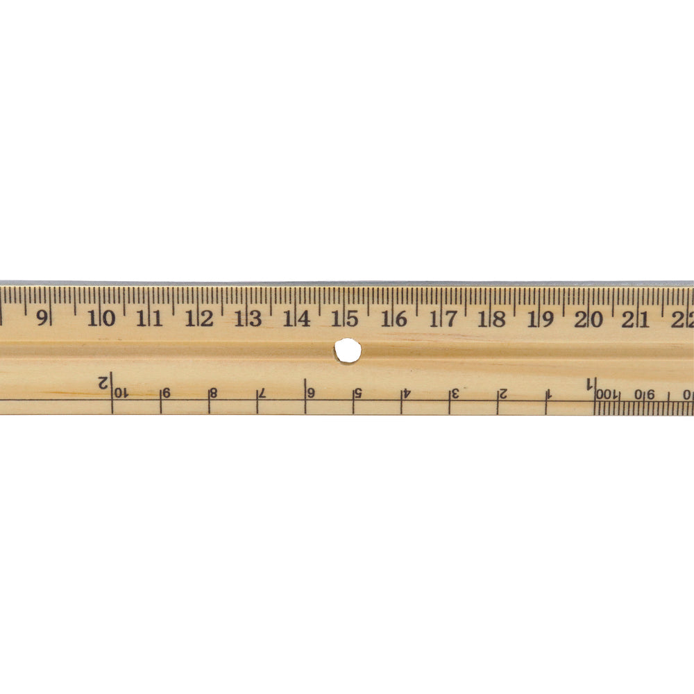 Westcott Wooden School Ruler with Metal Edge - 30cm
