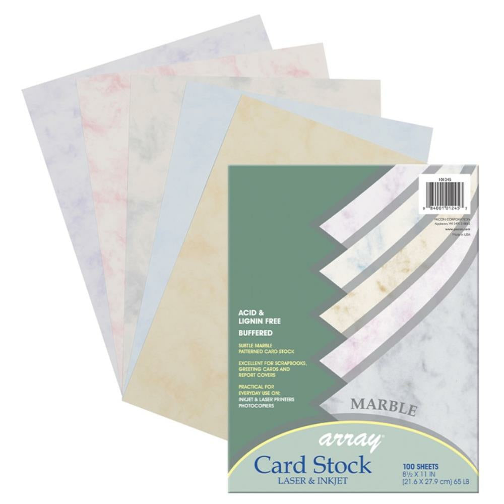 Pacon Marble Card Stock, Assorted Colours, 21.5 x 27.9cm, 100 Sheets/pkg
