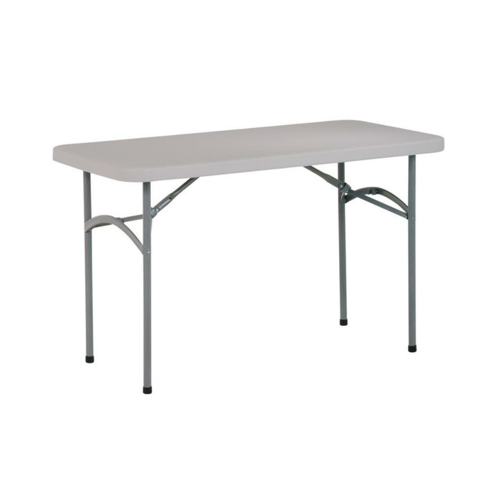 Table pliante rectangulaire en résine gris clair (BT04Q)