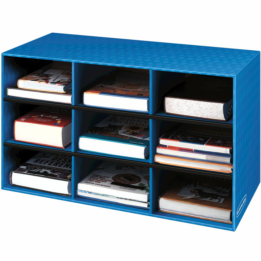 Casier de rangement Bankers Box à 9 compartiments pour salle de classe, bleu