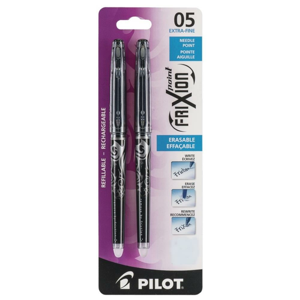 Stylos gel effaçables Pilot Frixion Point - 0,5 mm - Noir - Lot de 2