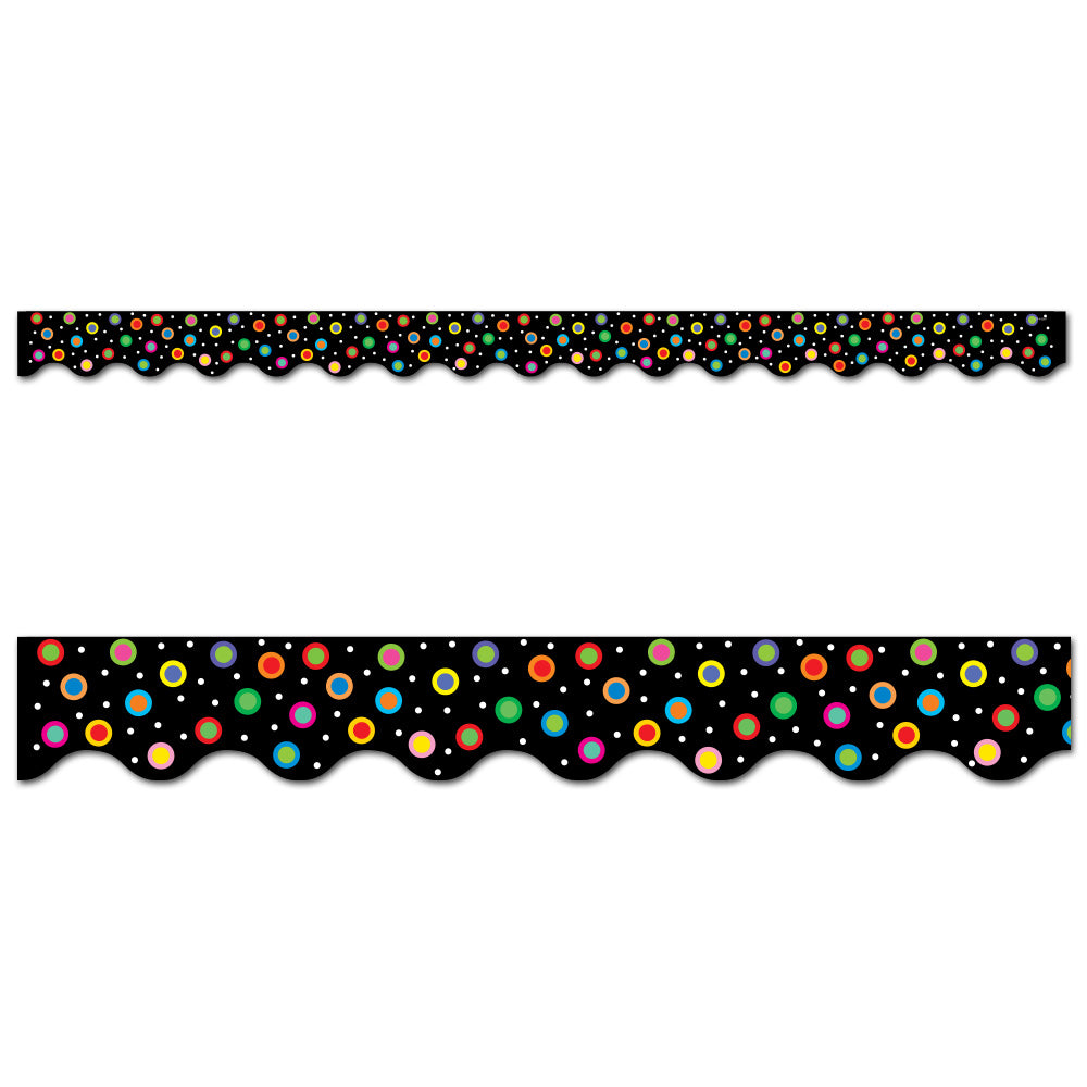 Creative Teaching Press Dots on Black Wavy EZ Border - 24 inch strips - 48 feet per package - 2 1/4" W