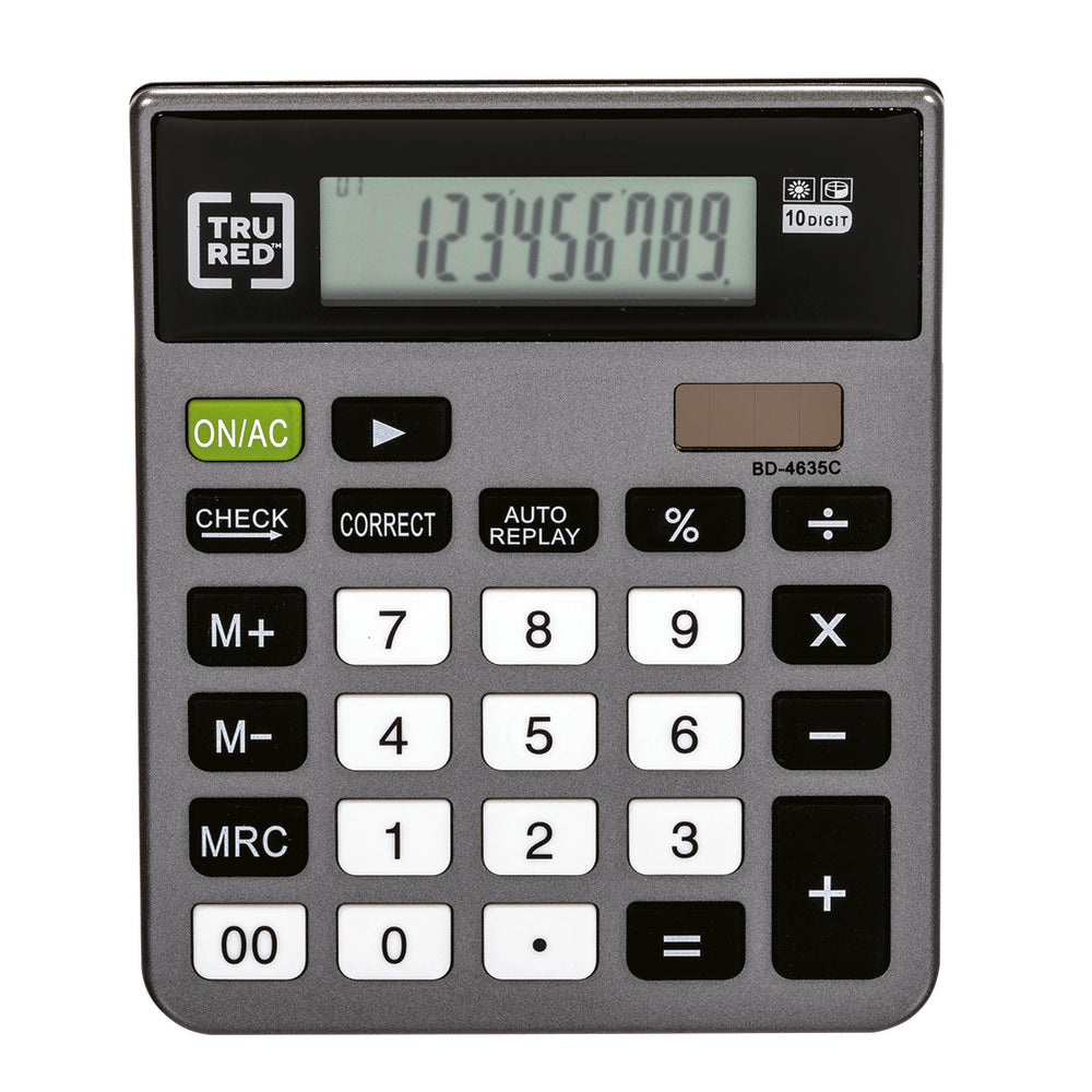 Calculatrice de bureau à 10 chiffres TRU RED BD-4635 avec fonction de vérification et de correction