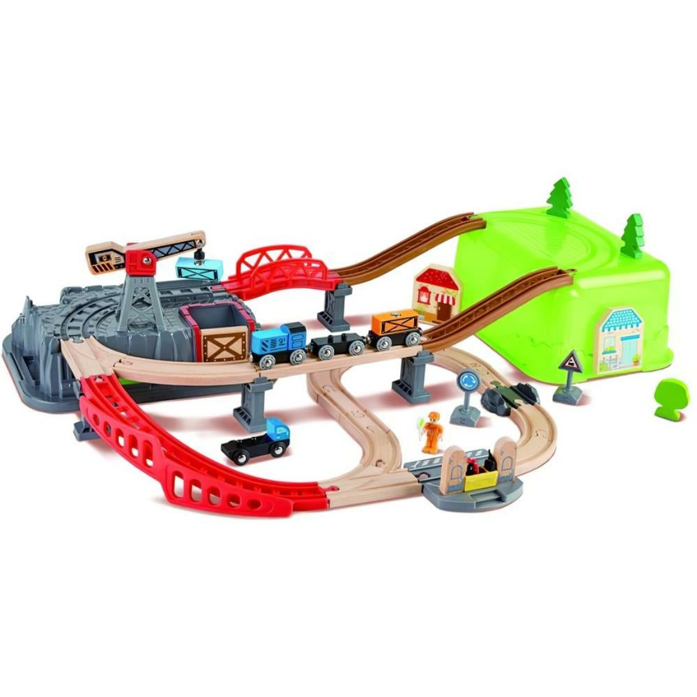 Coffret de construction de seaux ferroviaires Hape, 50 pièces