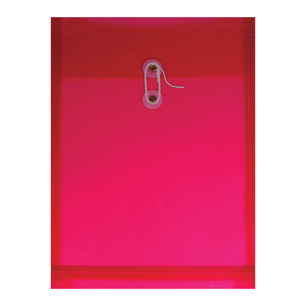 Winnable Button-Tie Closure Top Opening Poly Envelope - 9 1/2"W x 13"H - Red