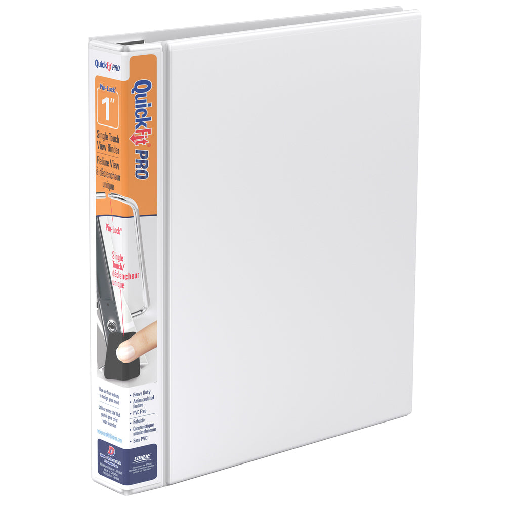 Davis Group QuickFit Pro HD Single Touch Pin-Lock 1" View Binder - White