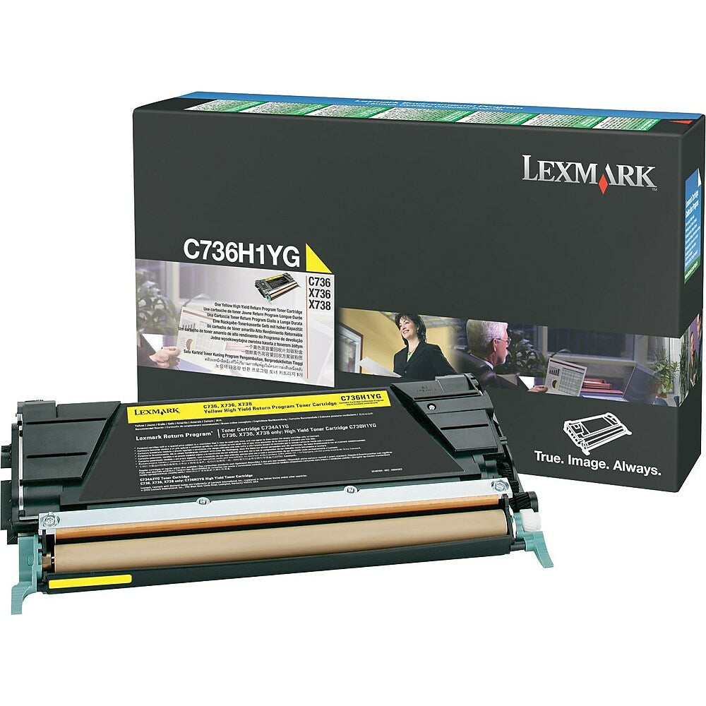 Lexmark C736H1YG Yellow Toner Cartridge - High-Yield - Return Program (C736H1YG)