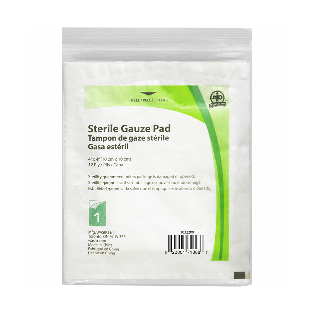 Wasip Gauze Pads - 4" x 4" - 6 Pack