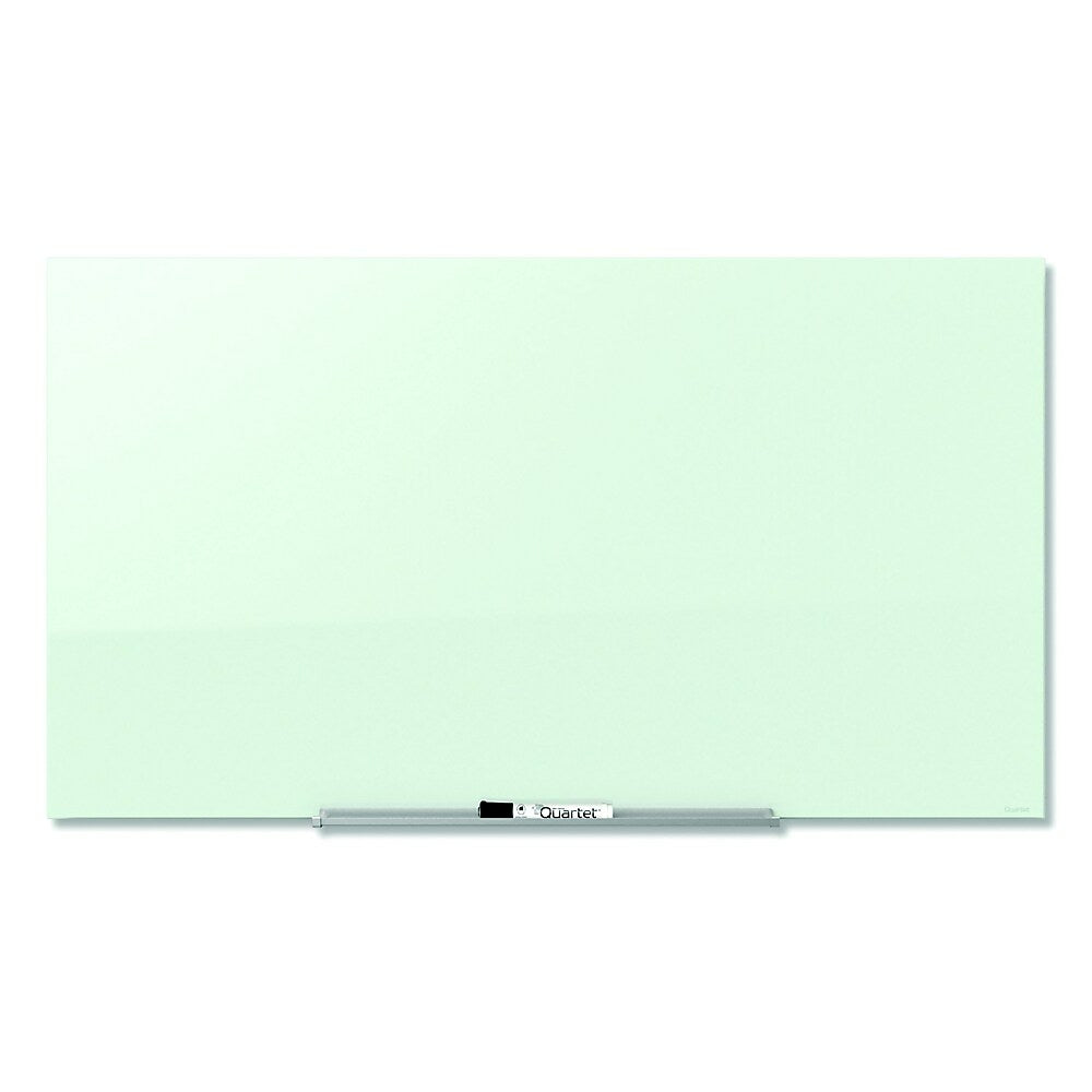Tableau magnétique effaçable à sec Quartet InvisaMount en verre - 50" x 28" - Blanc