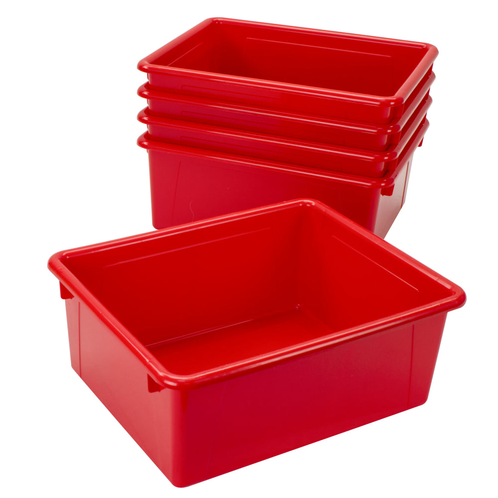 Plateau de rangement profond Storex - Rouge - Lot de 5