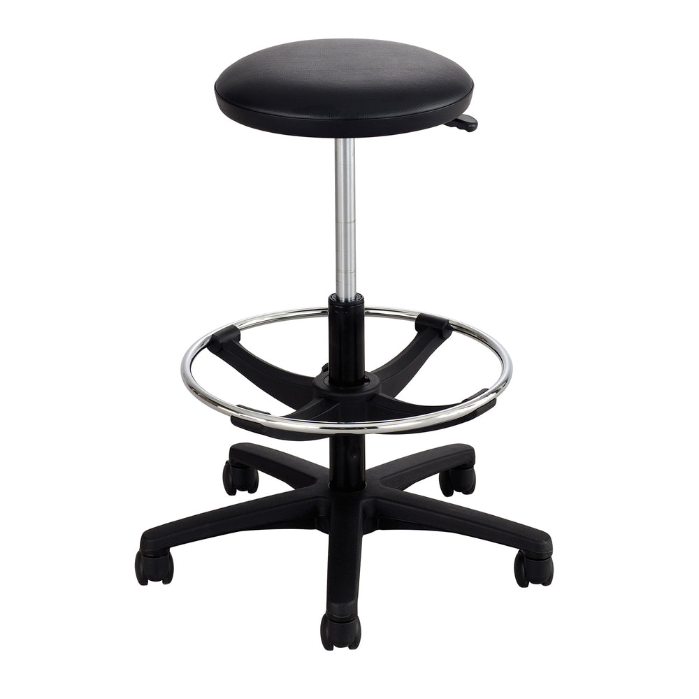 Tabouret de laboratoire Safco à hauteur allongée - Vinyle noir