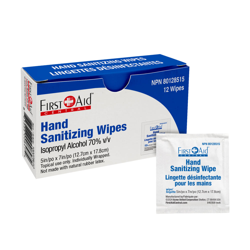 First Aid Central Hand Sanitizing Wipes - 12 Pack