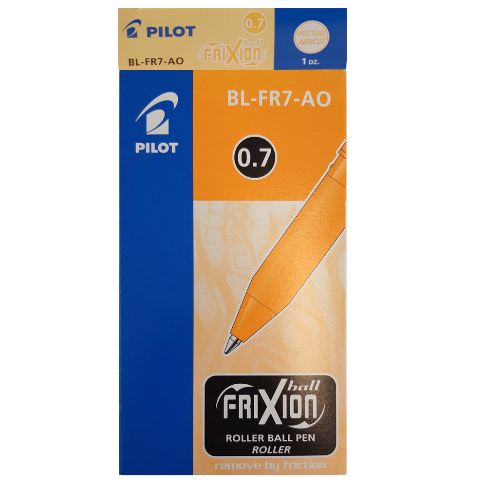 Stylos gel effaçables Pilot Frixion Ball – Pointe fine 0,7 mm – Abricot orange – Lot de 12