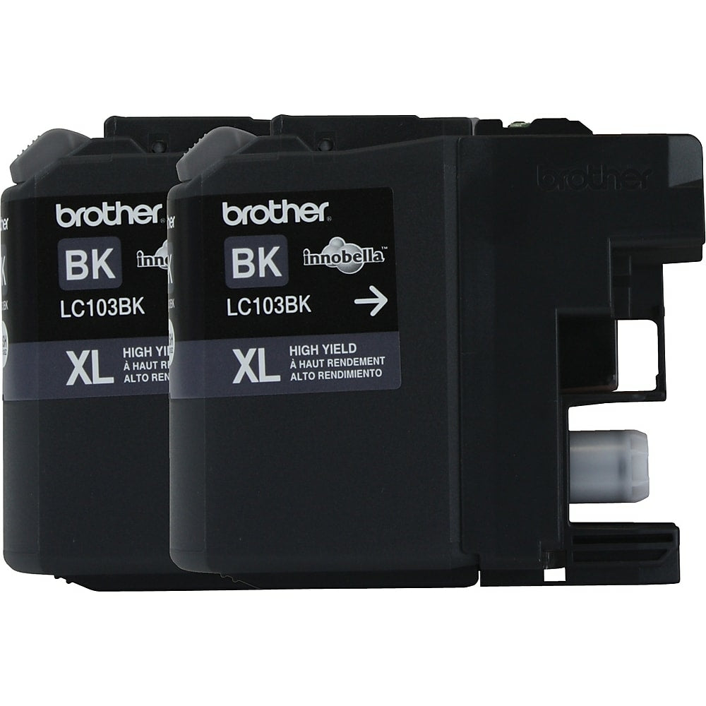 Cartouches d'encre noire haute capacité Brother LC103, lot de 2