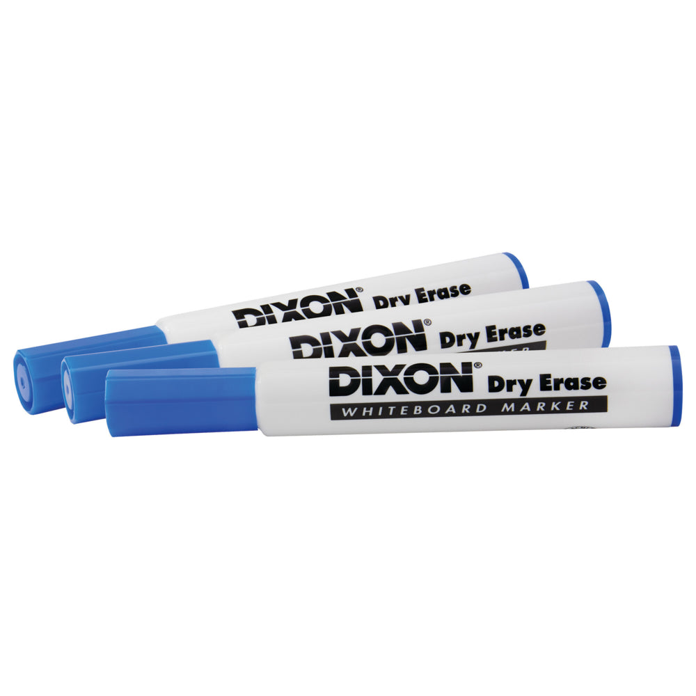 Dixon Dry Erase Markers - Wedge Tip - Blue - 12 Pack