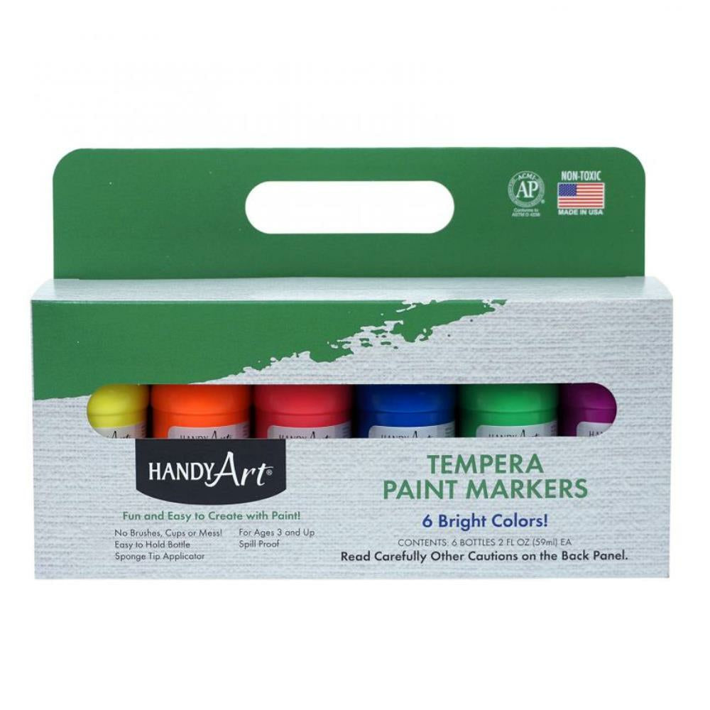 Tempera Paint Marker Flourescent Ses, 6 - 2oz/59ml