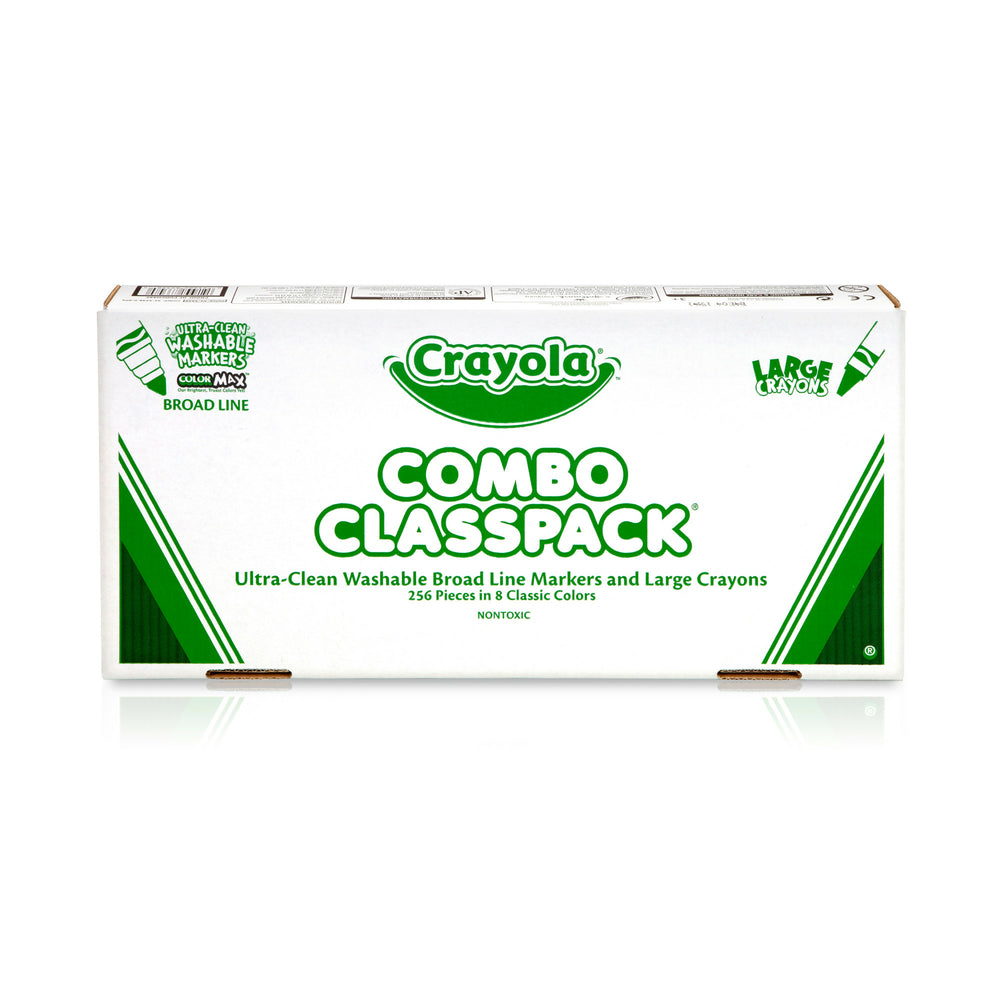 Crayola Washable Broad Line Markers & Large Crayons Combo Classpack - 256 Pieces Pack