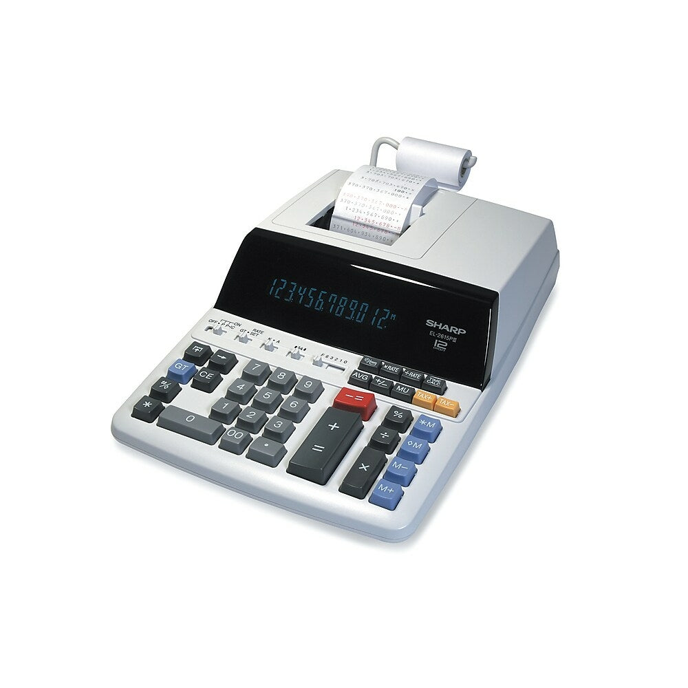 Calculatrice de bureau imprimante Sharp EL2615PIII à 12 chiffres - Blanche