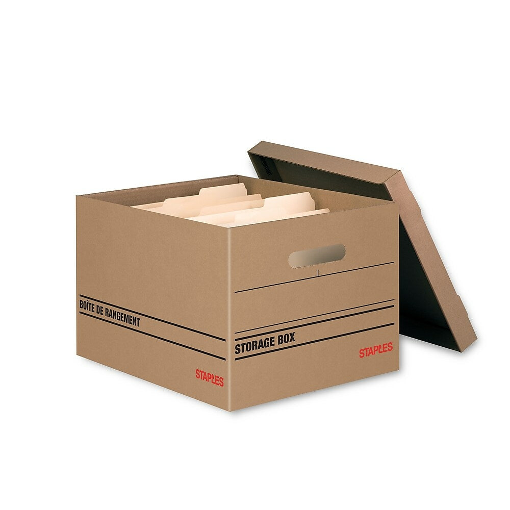 Boîte de rangement Staples Basic-Duty 100 % recyclée, paquet de 4