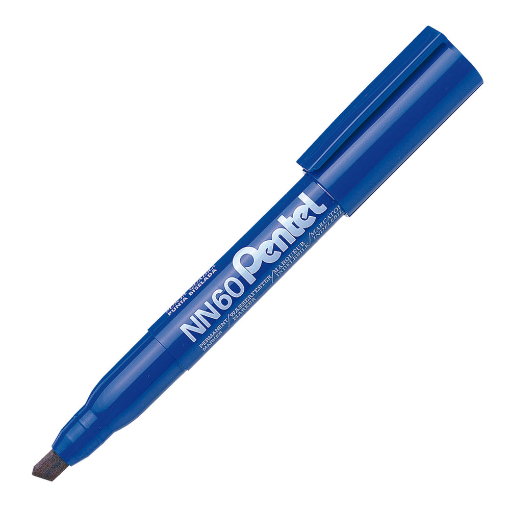 Marqueur permanent Pentel Green Label - Pointe biseautée - Bleu
