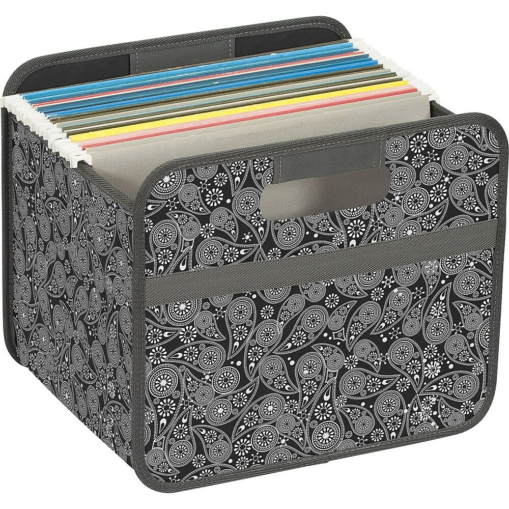 Bac de rangement pliable, format lettre, simple, motif cachemire