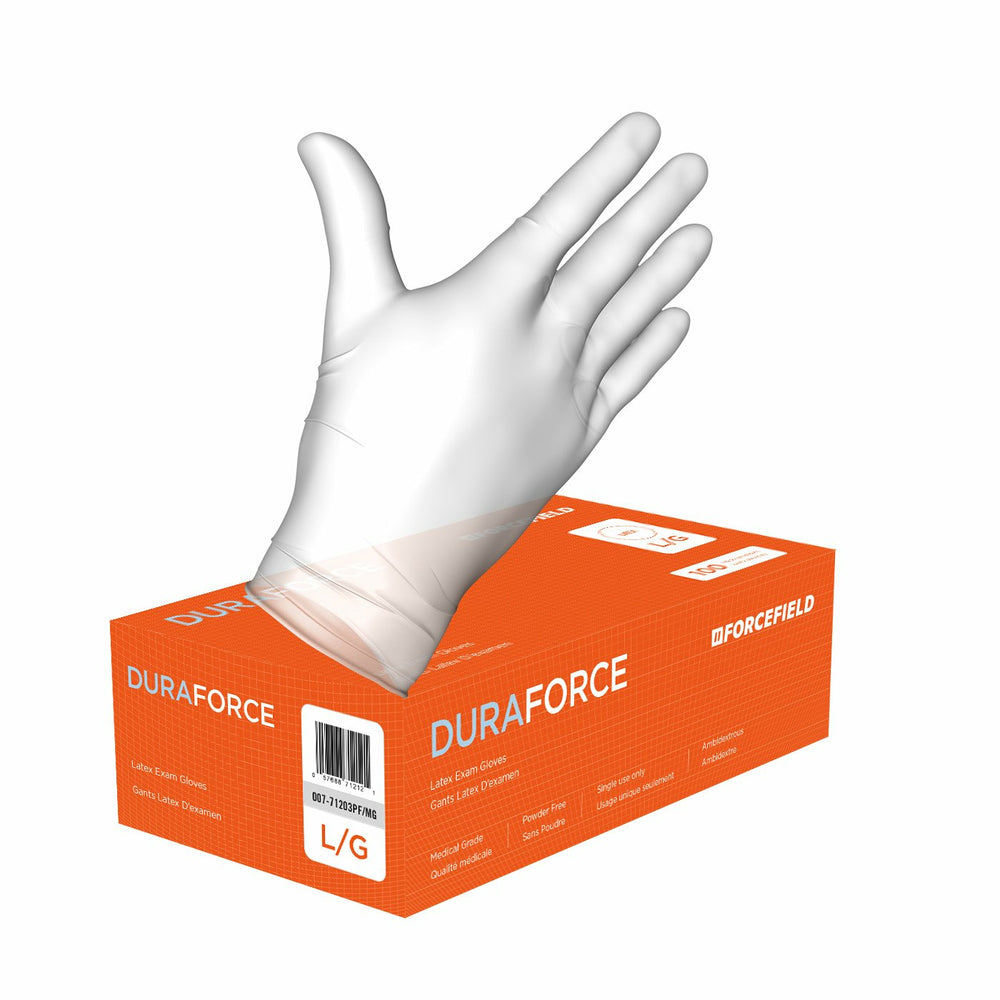 Forcefield Duraforce Latex Powder-Free Medical Grade Gloves - Natural - Large - 100 Pack