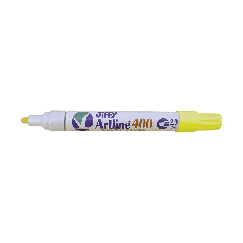 Jiffco Artline 400 Permanent Paint Marker - Medium Point - Yellow - 12 Pack
