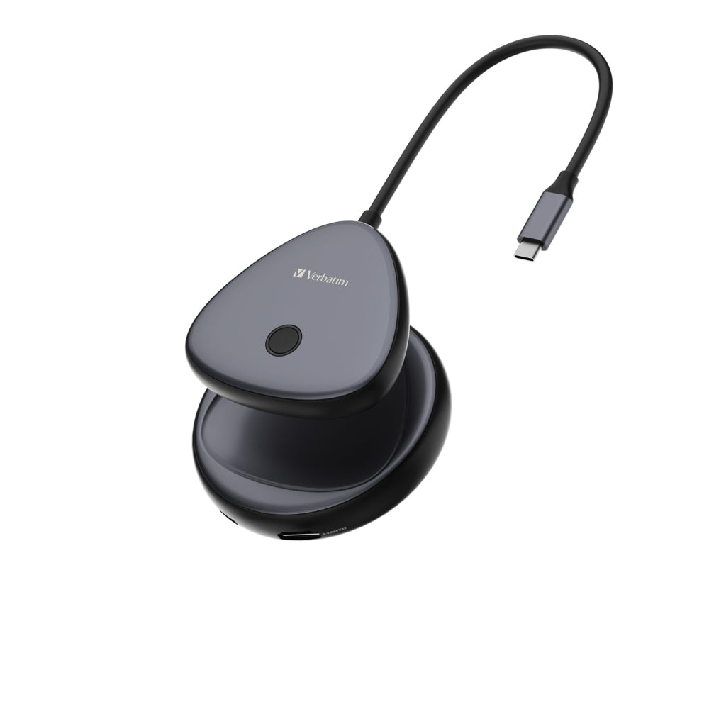 Verbatim 4K Wireless Display Adapter - 3.60" L x 3.60" W x 1.40" H - Grey
