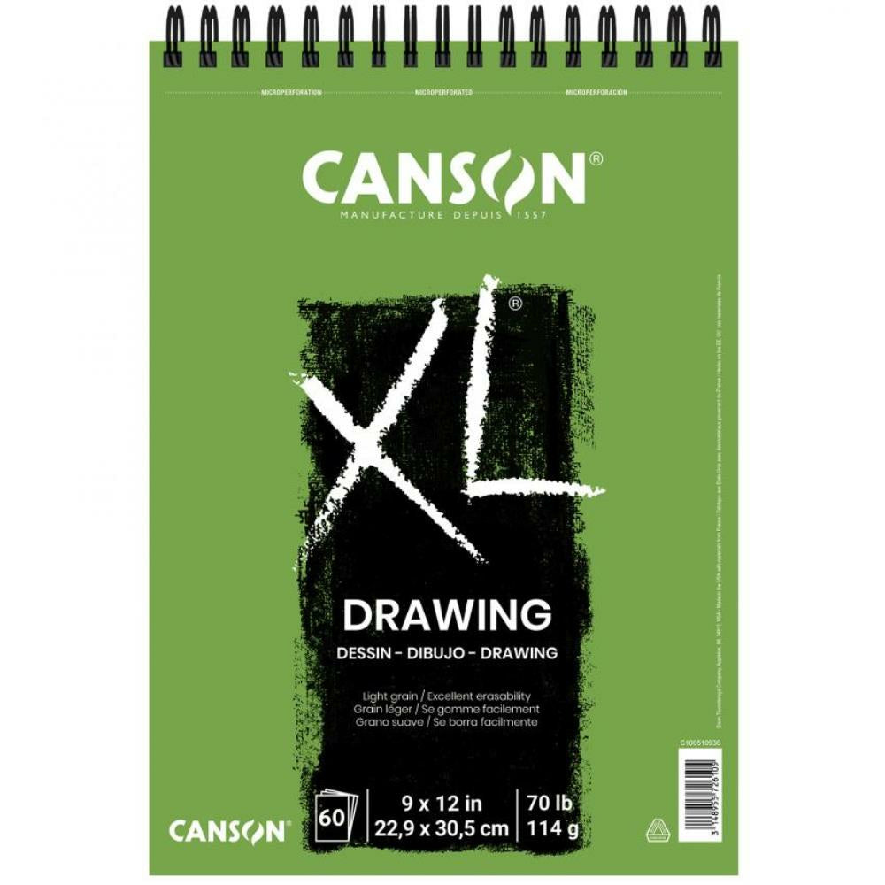 Canson XL Drawing Top Wire Bound Pad, 9"x12", 60 Sheets