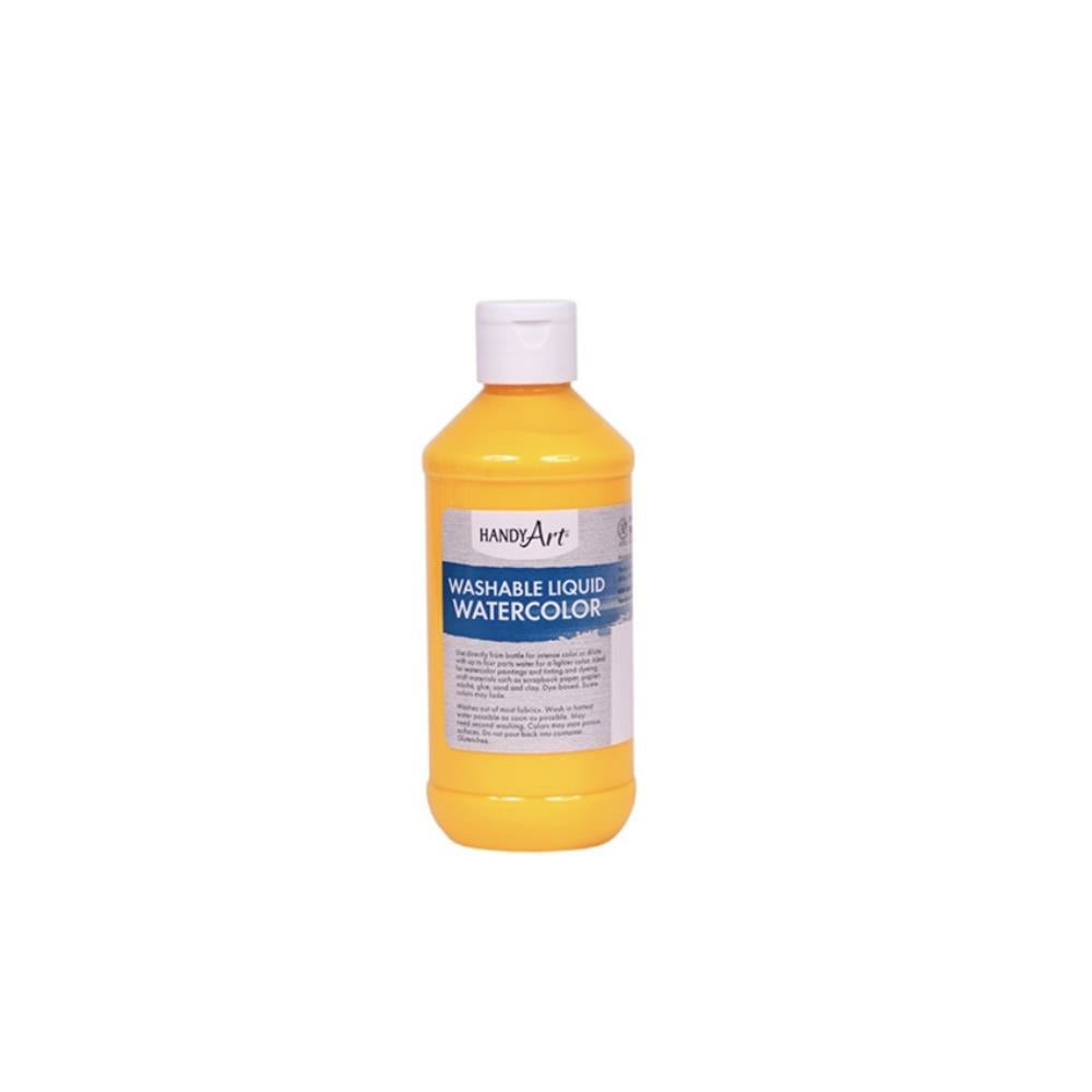 Handy Art Washable Flourescent Liquid Watercolors, Flourecent Yellow Orange, 236ml