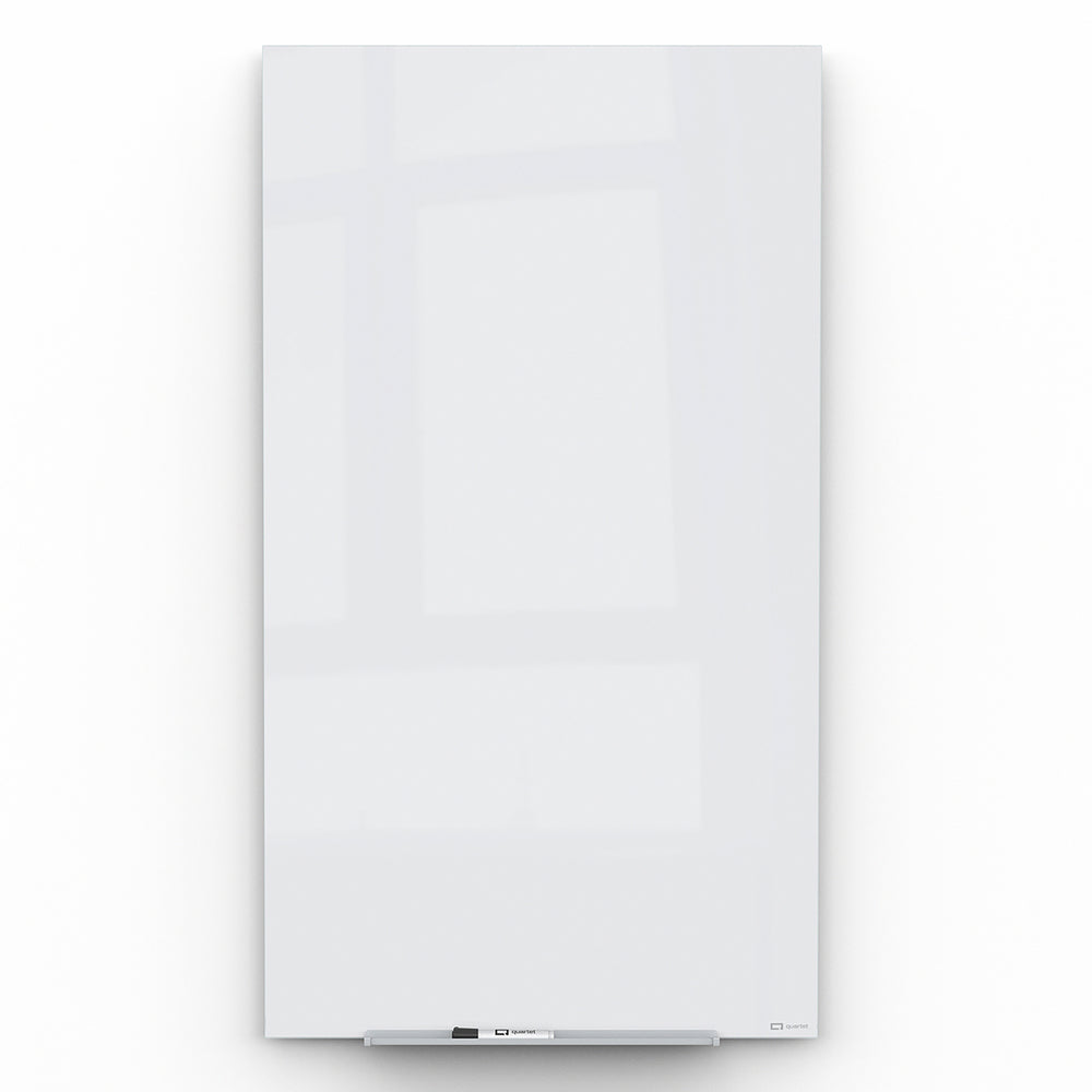 Tableau magnétique effaçable à sec Quartet InvisaMount en verre - 28" x 50" - Vertical - Surface blanche - Sans cadre