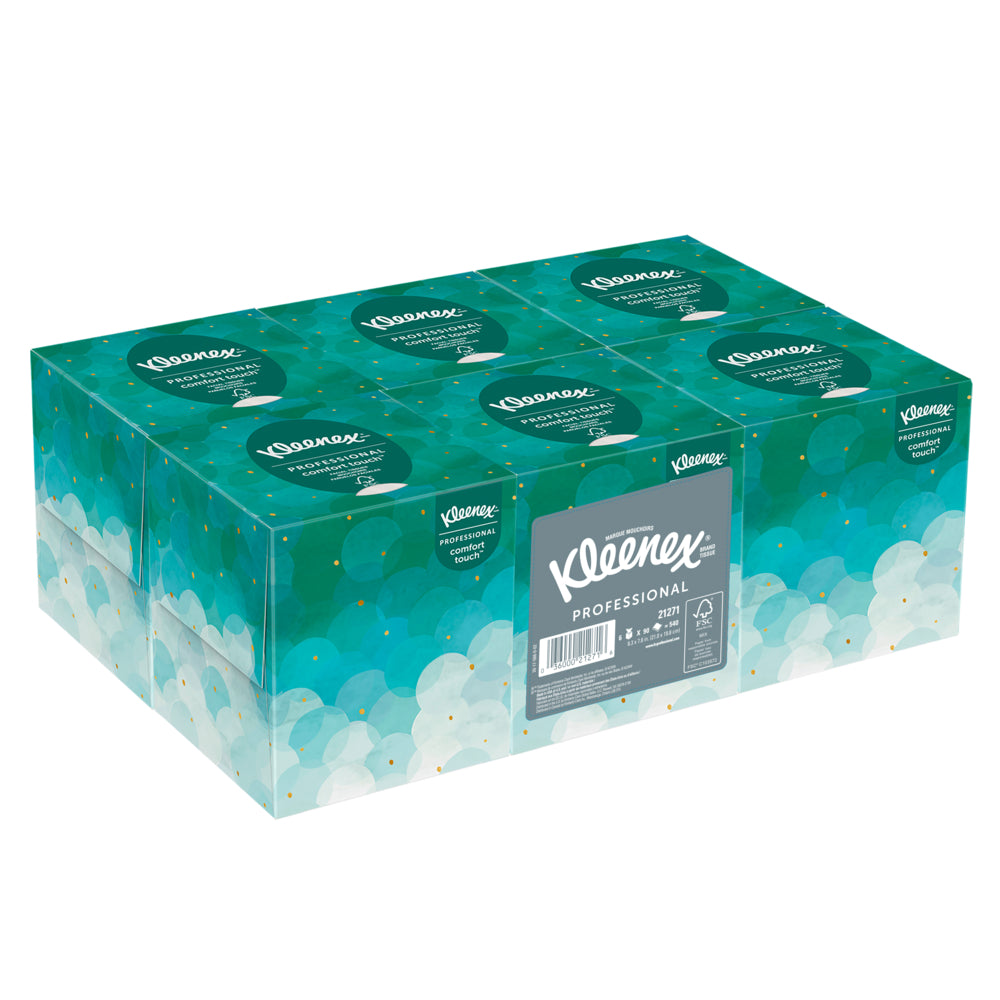Kleenex Professional Facial Tissue - 2-Ply - Upright Facial Tissue Cube Boxes for Business - White - 6 Pack