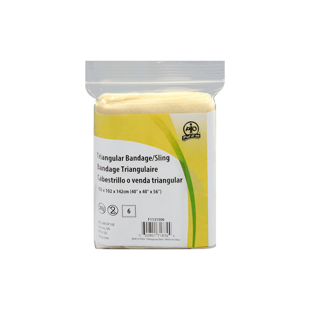 Bandage triangulaire Wasip - 102 cm x 102 cm x 142 cm - Lot de 6