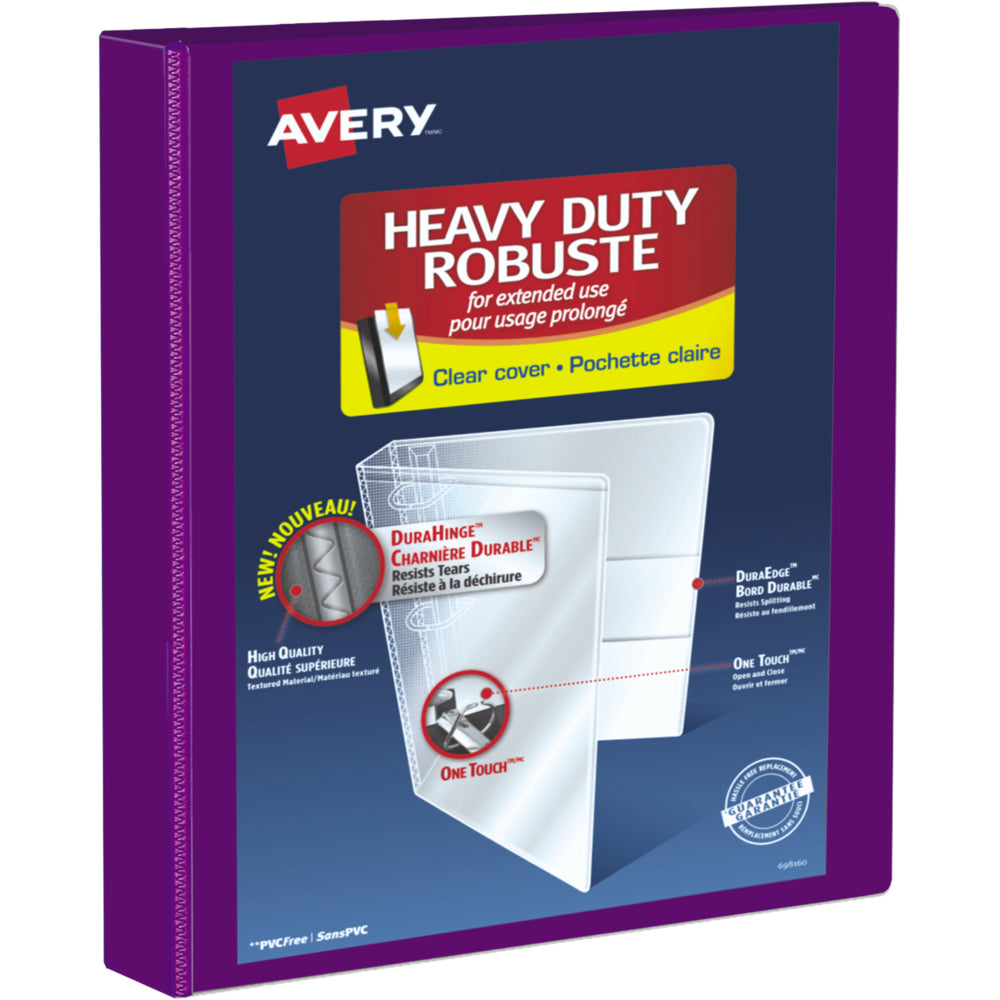 Classeur à anneaux en D robuste Avery, capacité de 3,8 cm (1 1/2 po) - Violet