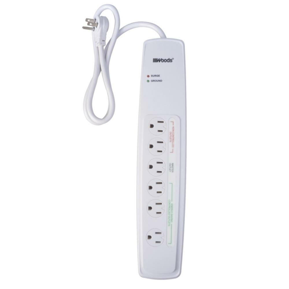 Woods 6-Outlet Energy Saving Surge Protector