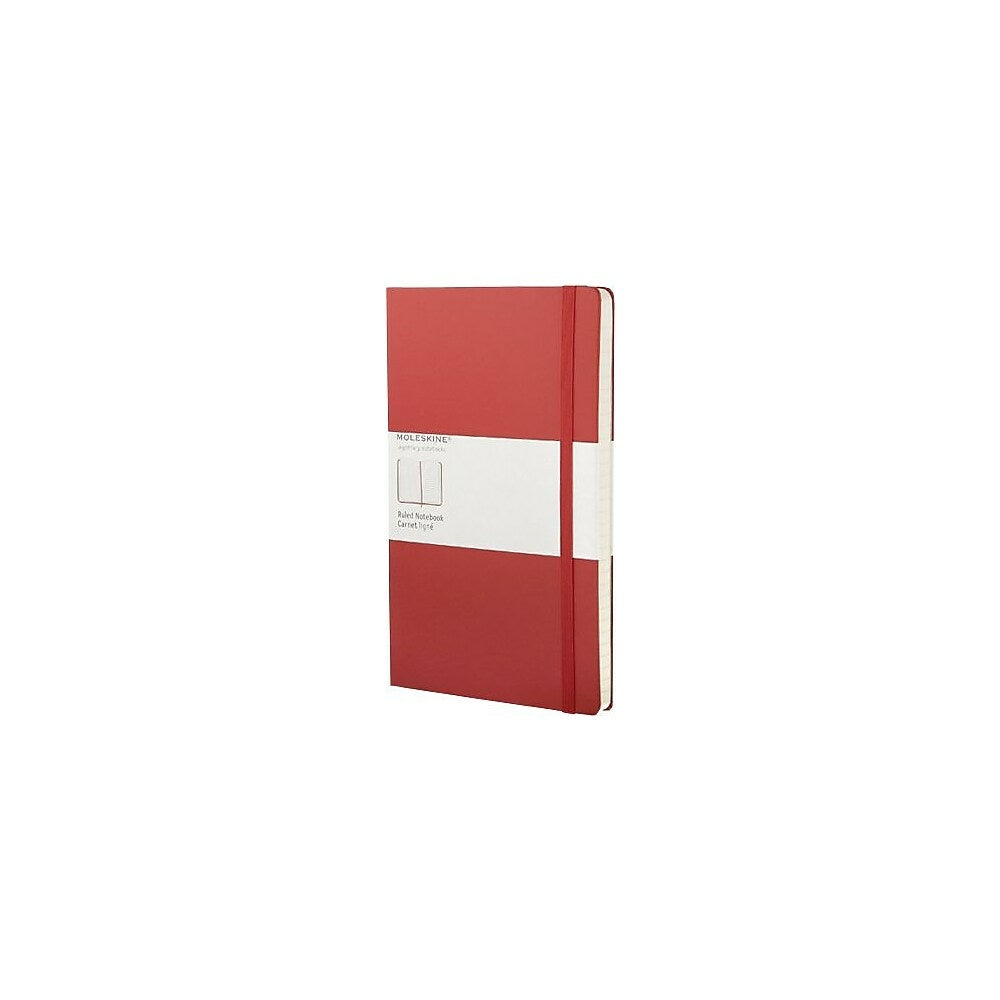 Carnet de notes Moleskine Classic rouge à couverture rigide, grand format, ligné, 12,7 x 21,6 cm