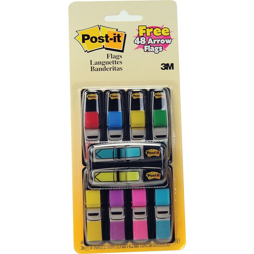 Post-it Mini Flags Value Pack, 1/2" x 1-3/4", 8 Colours, 328 Pack