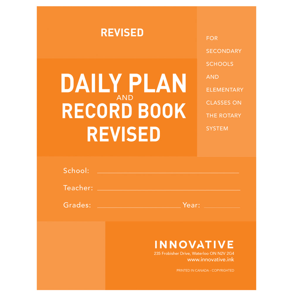 Kitchener Printing Elementary & Secondary Teacher Daily Plan Book Revised Edition, English, Spiral Bound
