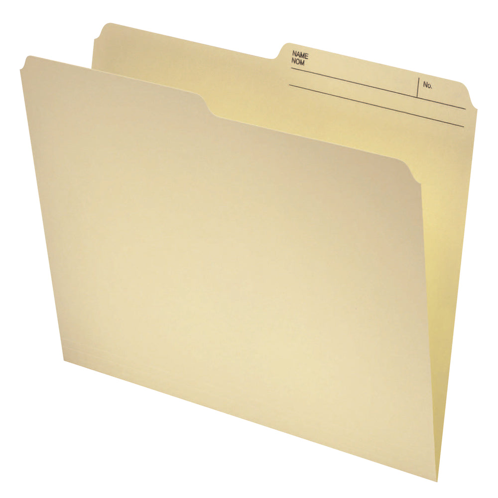 Chemises Pendaflex avec onglet demi-coupe - Format lettre - Paquet de 100