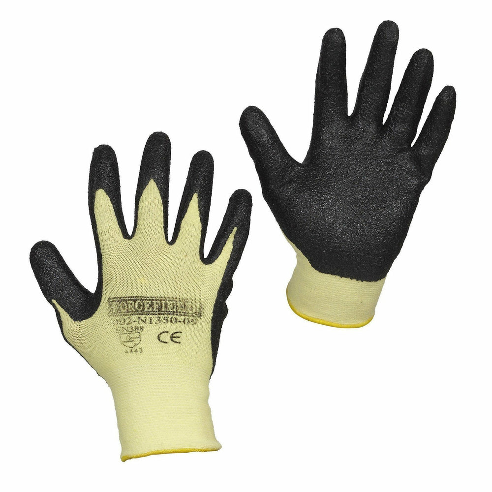 Forcefield Cut Resistant Aramid Fiber Nitrile Palm Coated Gloves - Black - Large