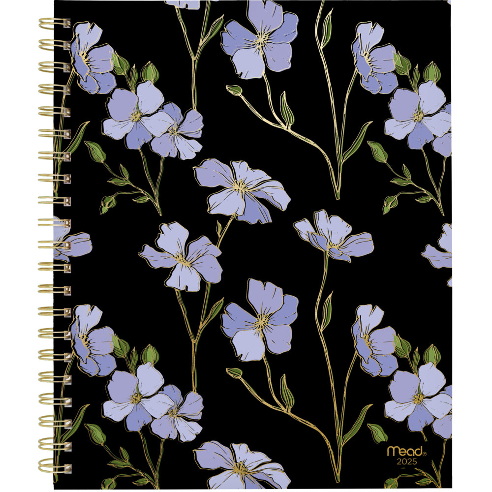 Agenda hebdomadaire/mensuel Mead 2025 Bleuet - 11" H x 8-1/2" L - Multicolore - Bilingue
