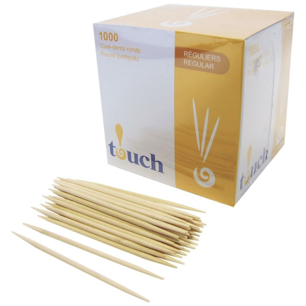 Cure-dents ronds Touch, boîte de 1 000