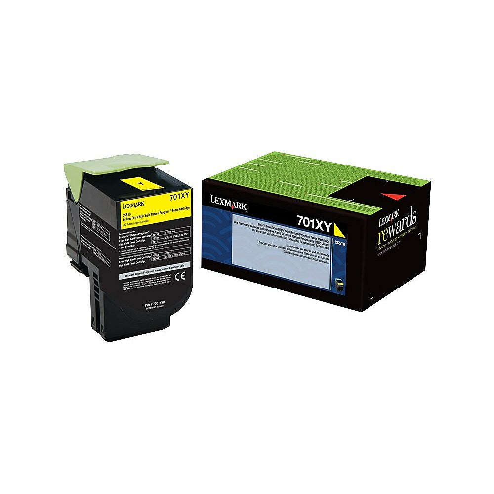 Lexmark 701XY Yellow Return Program Toner Cartridge - Extra High Yield (70C1XY0)