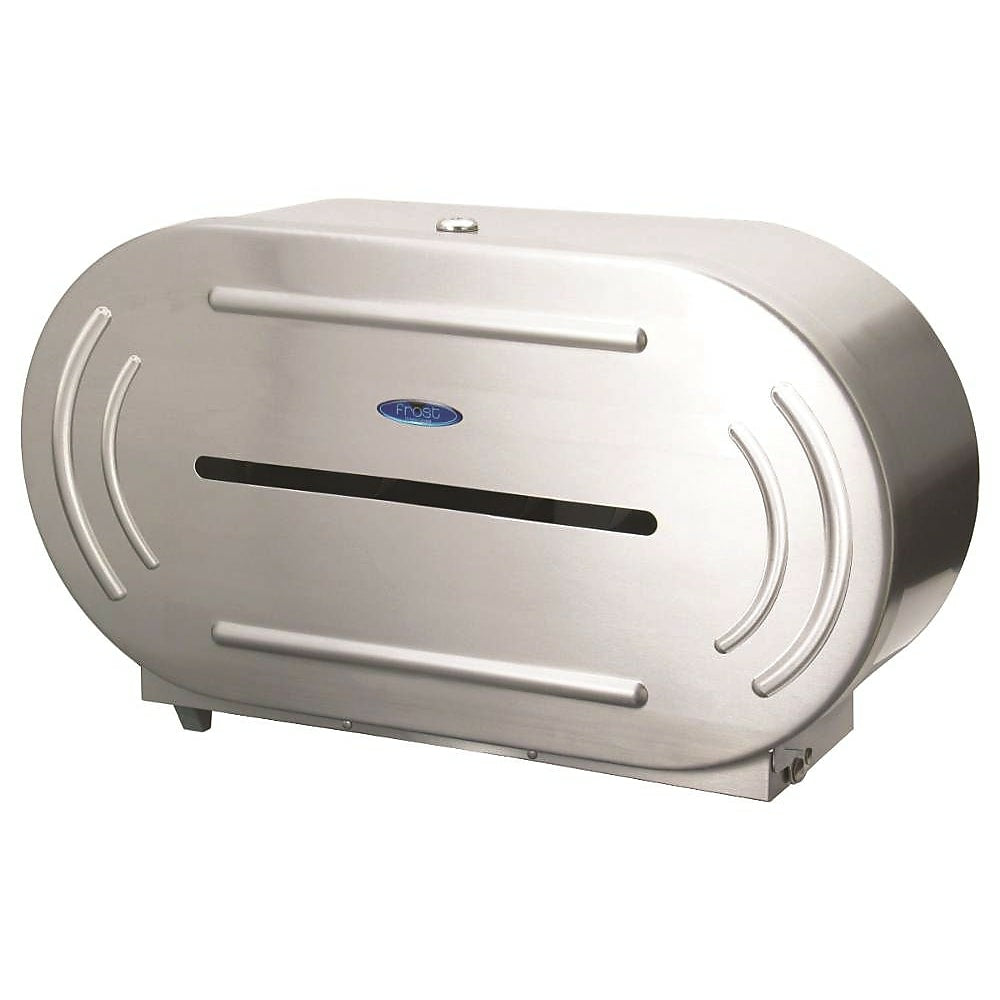 Distributeur de papier toilette géant 20,5" x 11,25" x 5,75" en acier inoxydable - L'unité