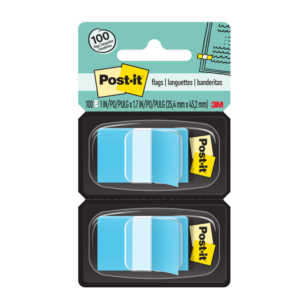 Étiquettes Post-it 2,5 x 4,3 cm - Bleu vif - 50 étiquettes/distributeur - 2 distributeurs/paquet