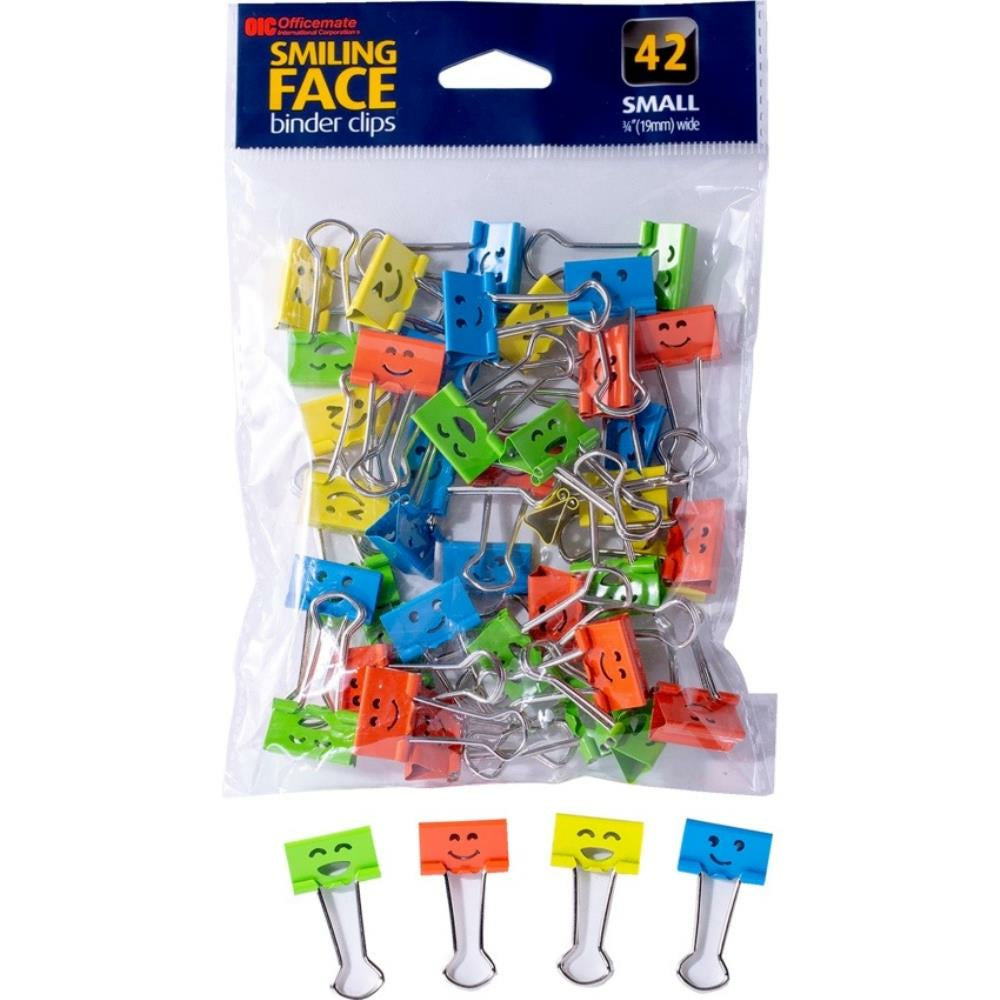 Pinces à clip pliables Smiley Face de Rapesco - 1,9 cm - Paquet de 42