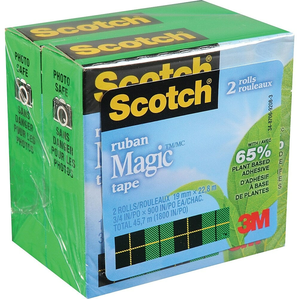 Ruban adhésif magique végétal Scotch, 19 mm x 22,8 m, lot de 2