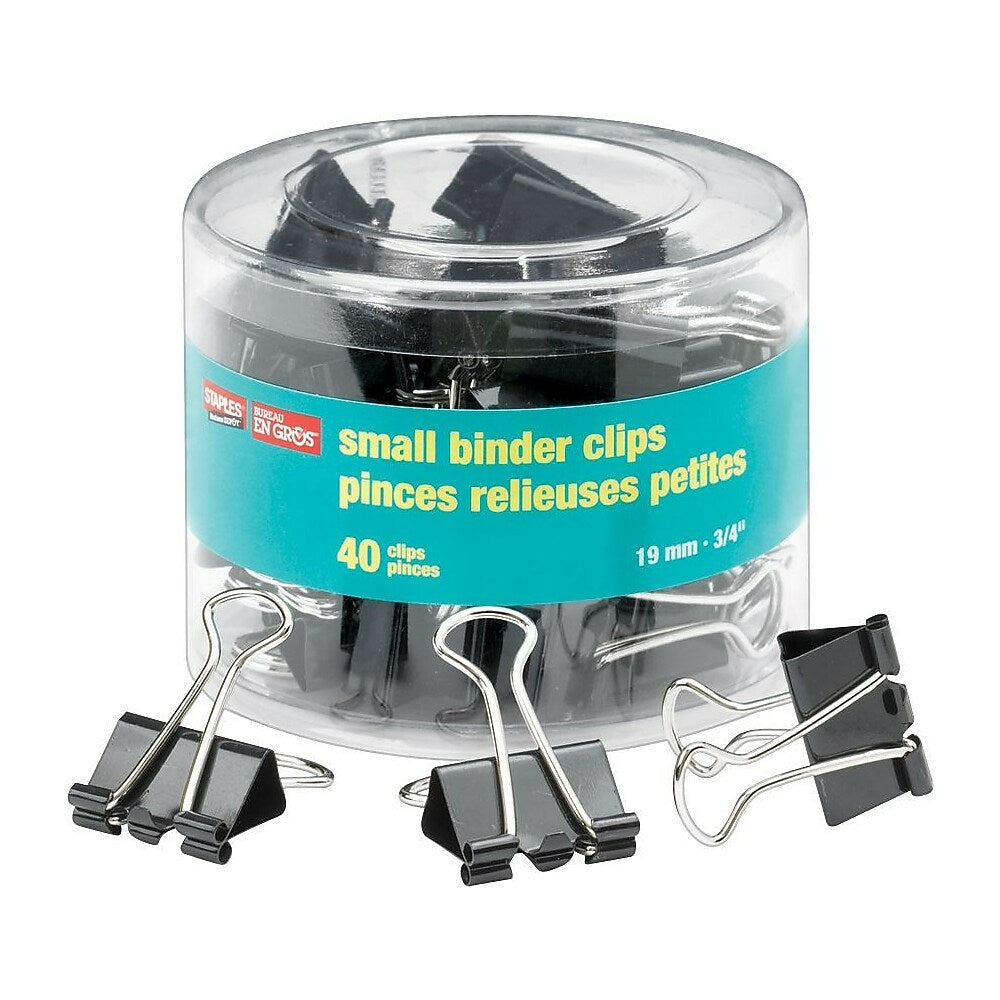 Pinces à reliure Staples - Petites - 3/4" - Noires - Paquet de 40