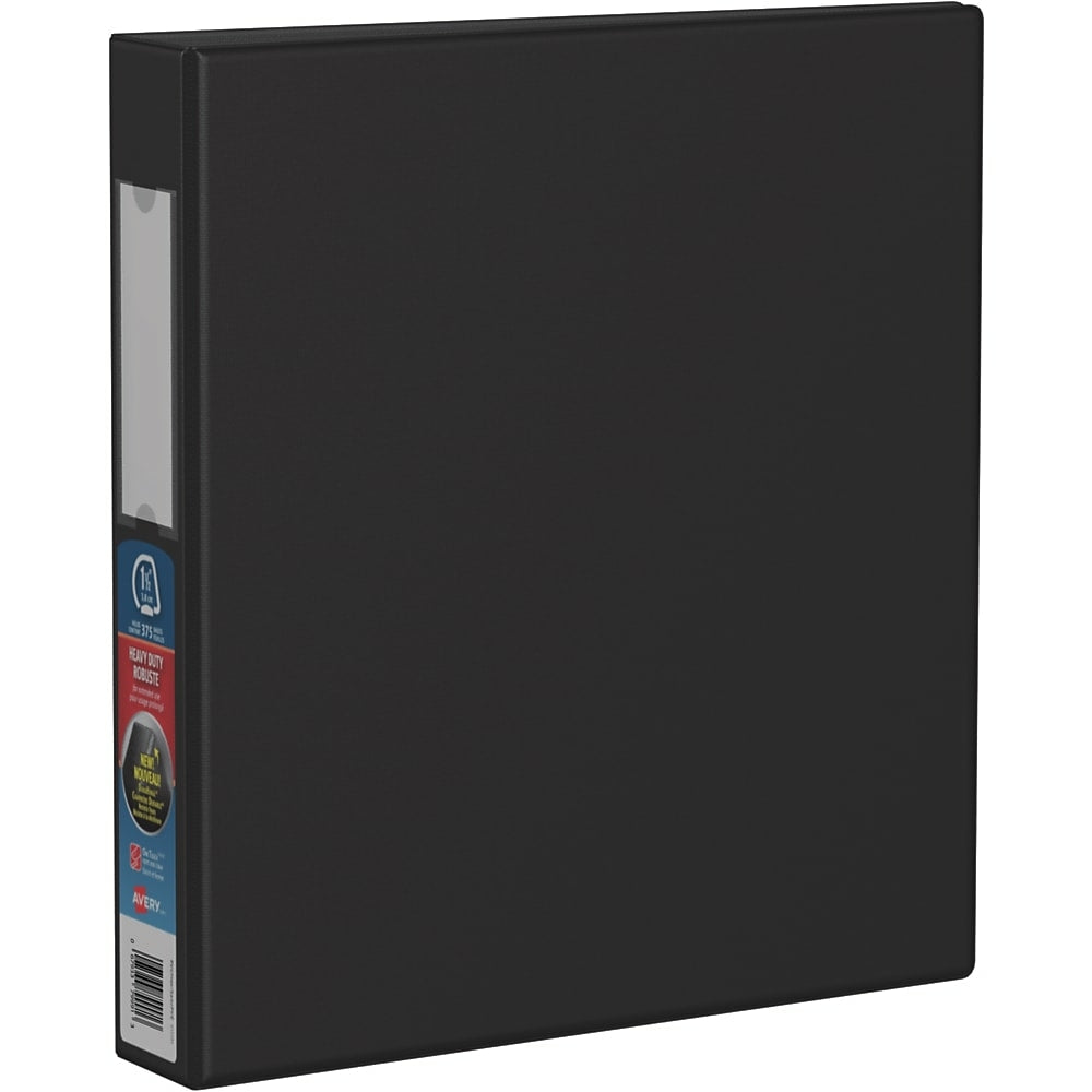 Avery Heavy Duty Binder, 1-1/2" Sized One Touch Locking D Rings, Black, (79991)