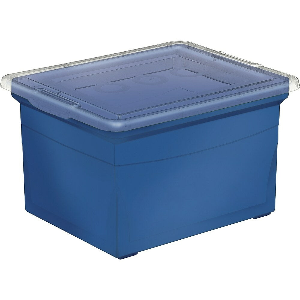 Staples Heavy-Duty File Box - 34 L - Blue
